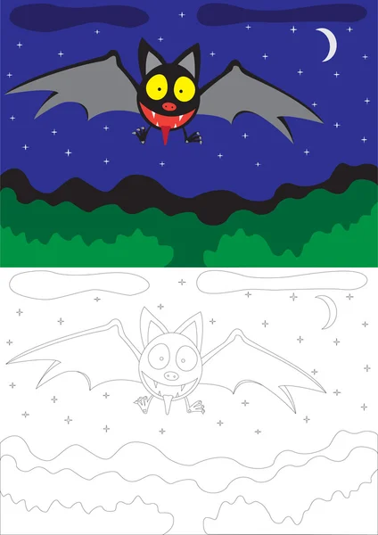 Pintar el dibujo del murciélago — Archivo Imágenes Vectoriales