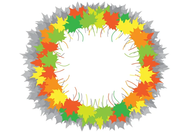 Maple leaves on a circle — Stock Vector