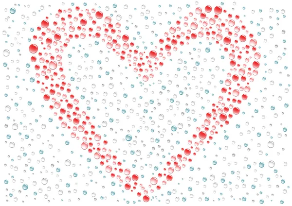 Drops_red_heart_background — Stock Vector