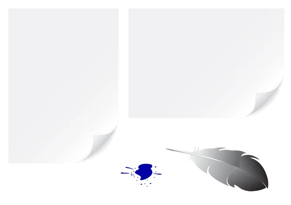 Papier et plume — Image vectorielle