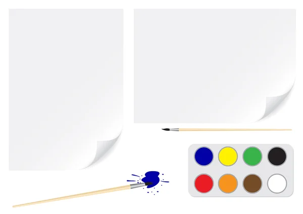 Barvy štětce papíru — Stockový vektor