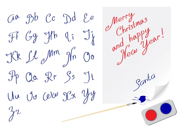 Alphabet épouser Noël — Image vectorielle