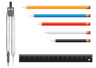 Compasses pencil ruler clipart