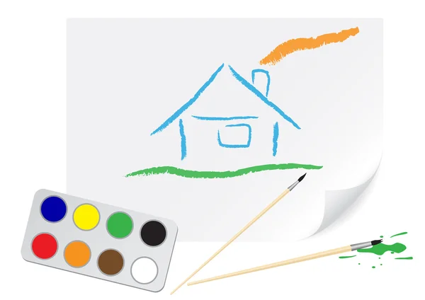 Рисование домой — стоковый вектор