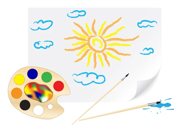 Kreslení slunce — Stockový vektor