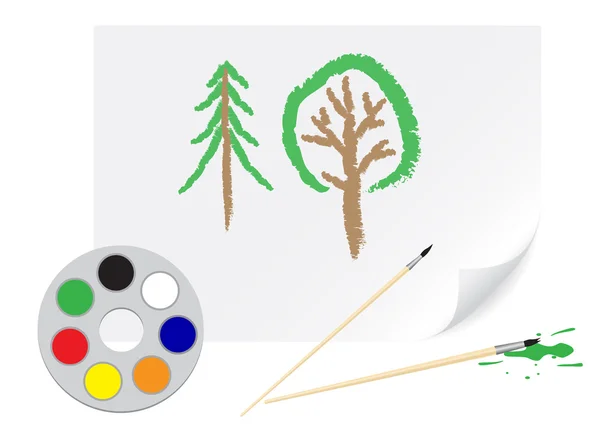 Çizim ağaç — Stok Vektör