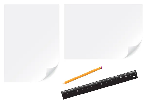 Papier et crayon — Image vectorielle
