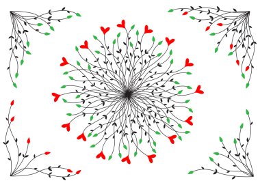 Stalks and hearts dacoration clipart