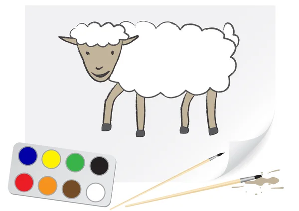 Dibujo de ovejas — Vector de stock