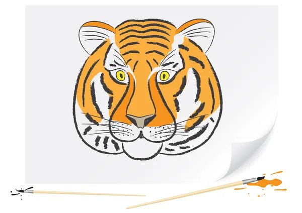 Tigre desenho — Vetor de Stock