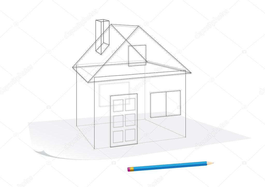 easy house drawing sketch