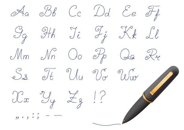 Tükenmez kalem yazı tipi — Stok Vektör