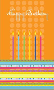 Birthday cake with colorful candles clipart