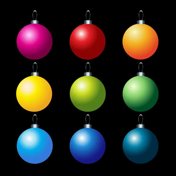 Набір барвистих векторних різдвяних кульок — стоковий вектор