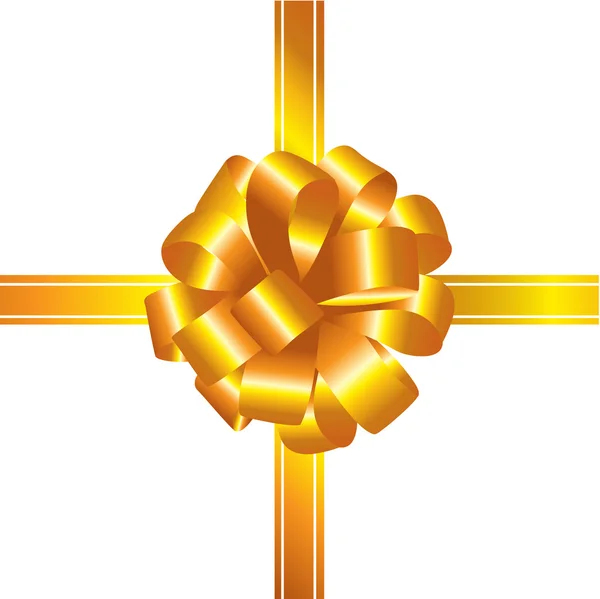 Ruban d'or et arc isolés — Image vectorielle