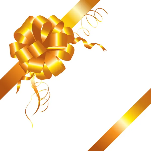 ゴールドのリボンと弓の分離 — ストックベクタ