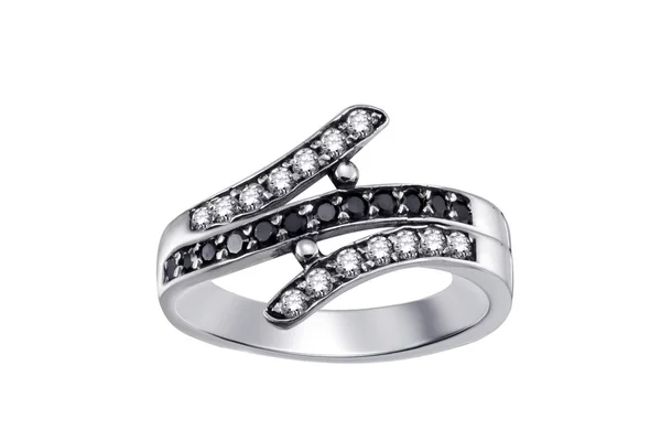 Gyűrűk, drágakövek, elszigetelt fehér backgro — Stock Fotó