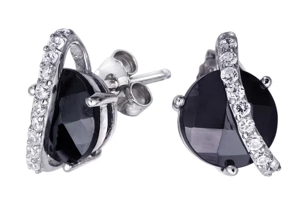 Earrings with zircon — Stock Photo, Image