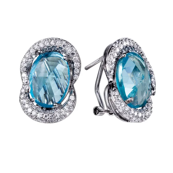 Earrings with gemstones — Stock Photo, Image