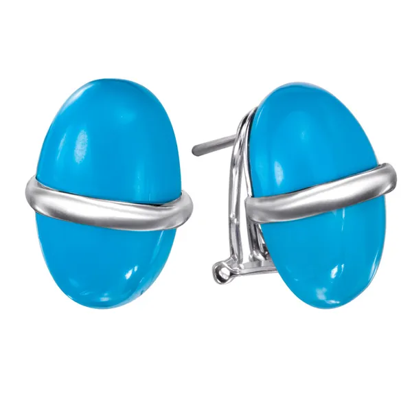 Earrings with zircon and big gemstones — Stock Photo, Image