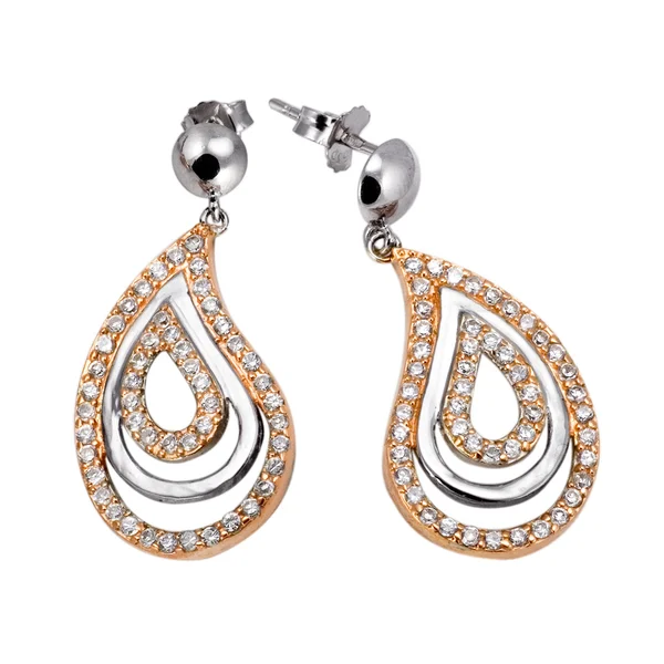 Earrings with gemstones — Stock Photo, Image