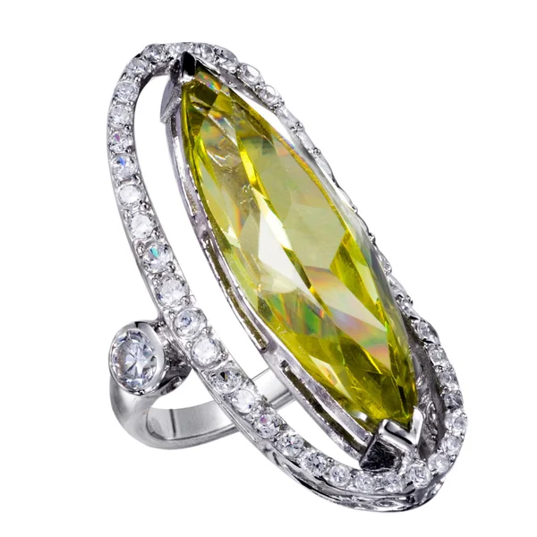 Ring with gemstones isolated — Stock Photo, Image
