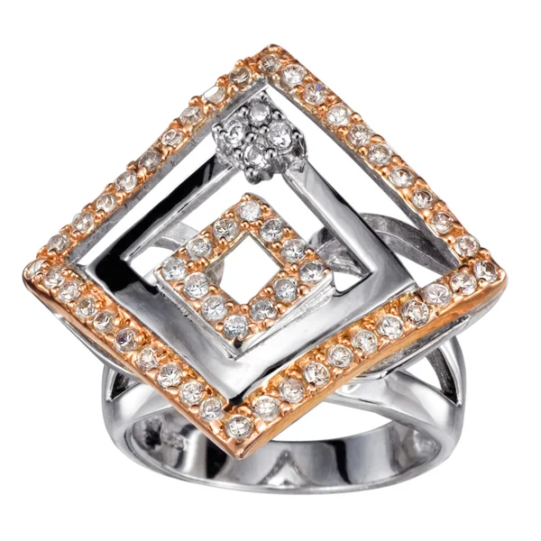 Gyűrűk, drágakövek, elszigetelt — Stock Fotó