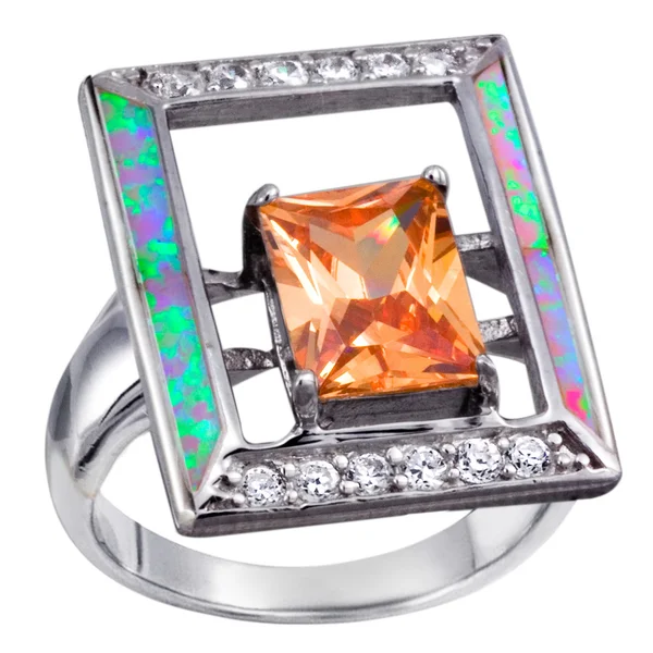 Gyűrűk, drágakövek — Stock Fotó