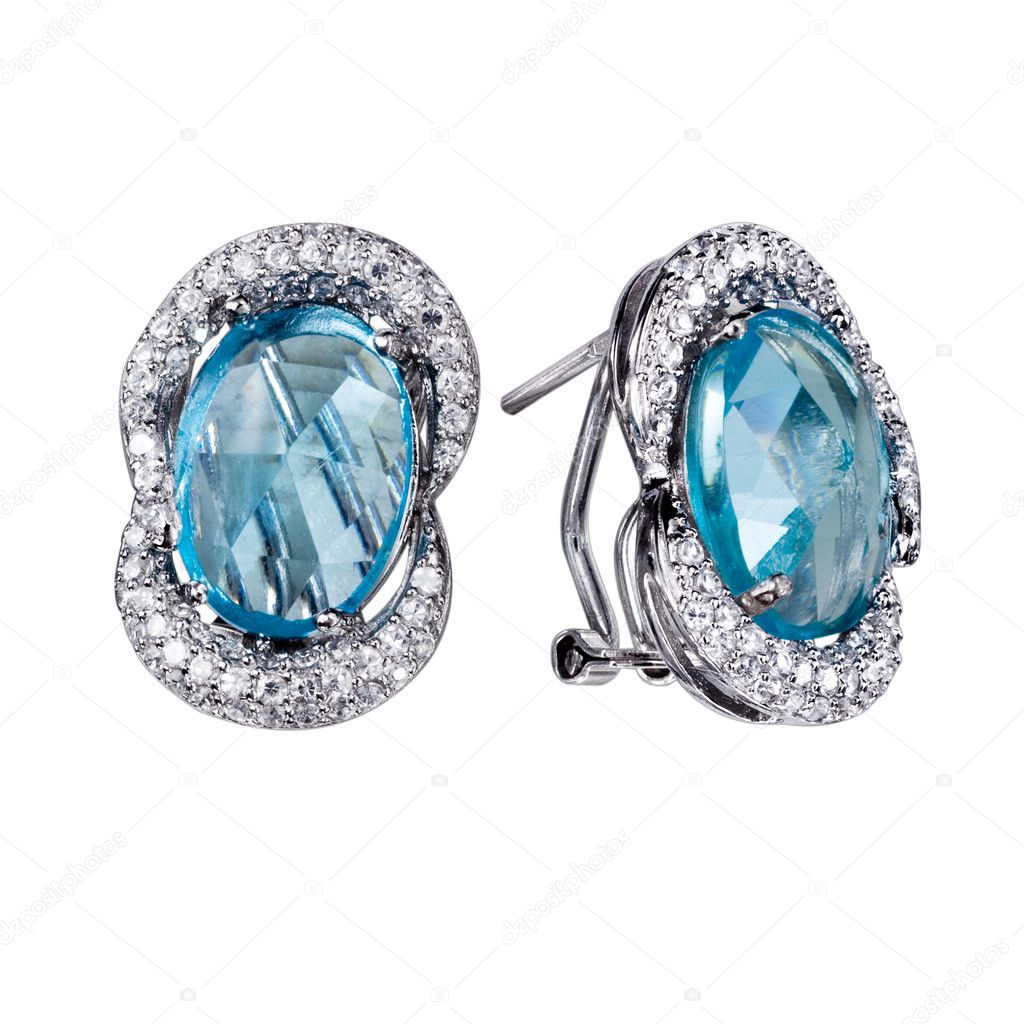 Earrings with gemstones