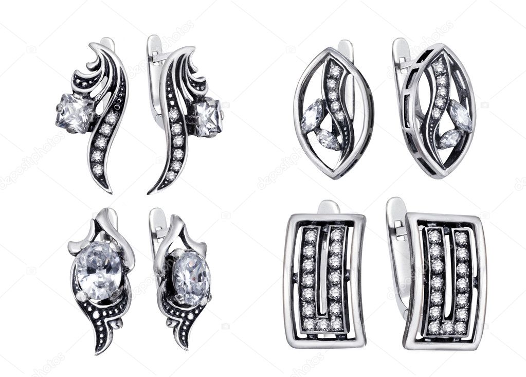 Earrings isolated on white