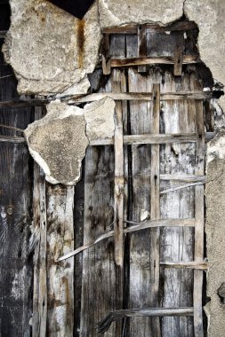 Wall with crack and peeling paint clipart