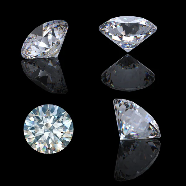 3D runda brilliant cut diamant — Stockfoto