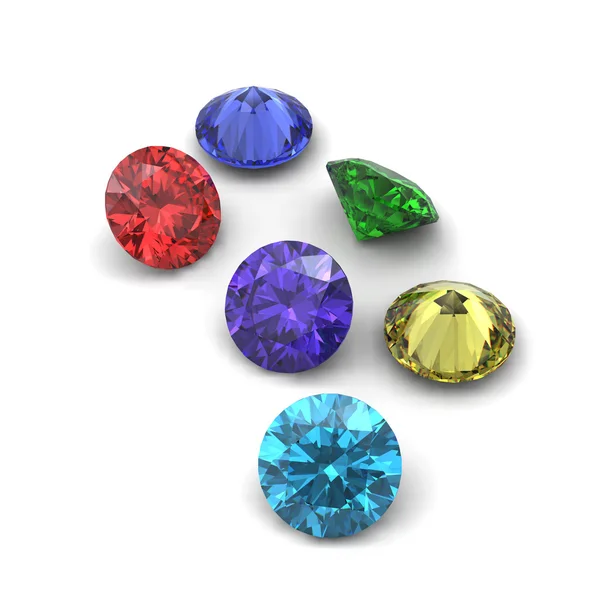 3d gemmes rondes taille perspective diamant — Photo
