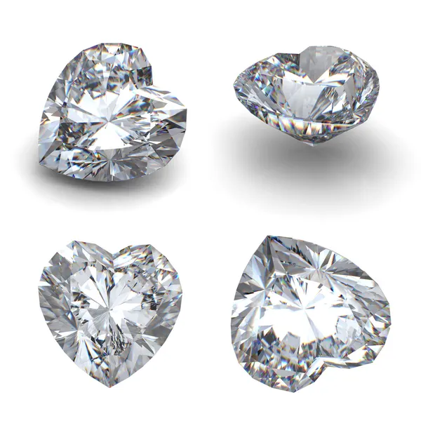 3D διαμάντι σε σχήμα καρδιάς — Φωτογραφία Αρχείου