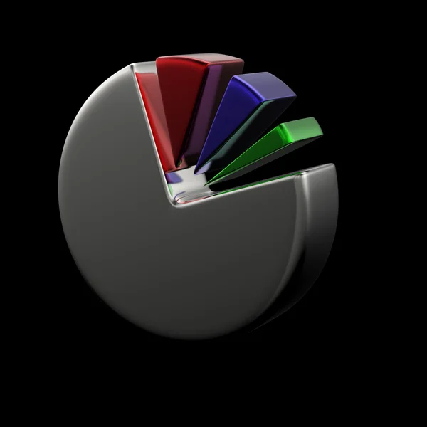 Diagrama circular 3D em preto — Fotografia de Stock