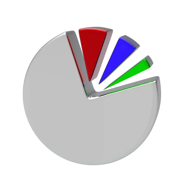 3D-circulaire diagram op wit — Stockfoto