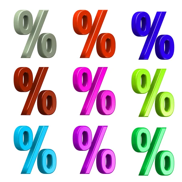 Percent symbols isolated on white — Stock Photo, Image