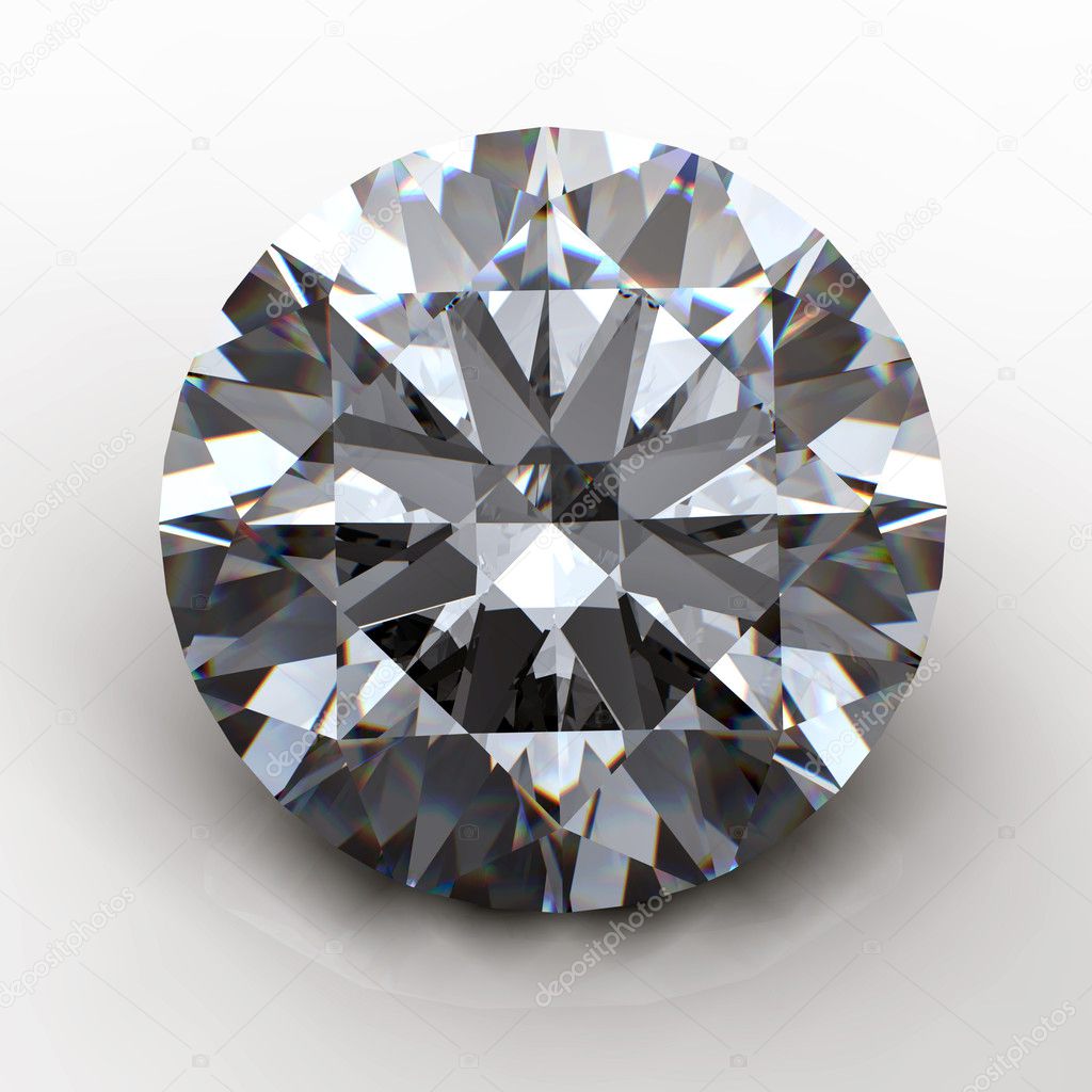 3d Round gems cut diamond