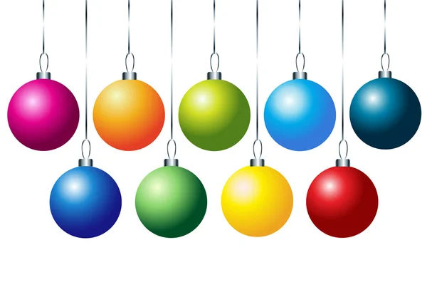 Ensemble de boules de Noël colorées — Photo