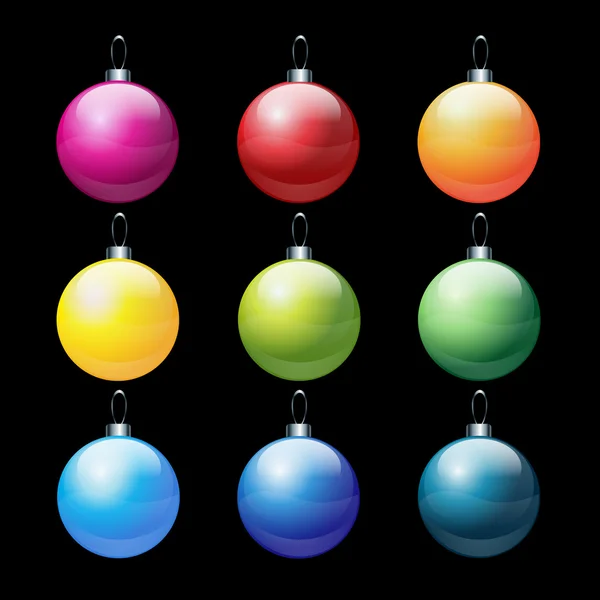 Набір барвистих різдвяних кульок — стокове фото
