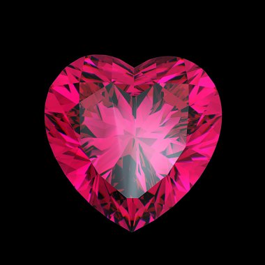 Red heart shaped ruby clipart