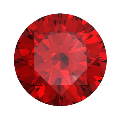 Red round shaped garnet clipart