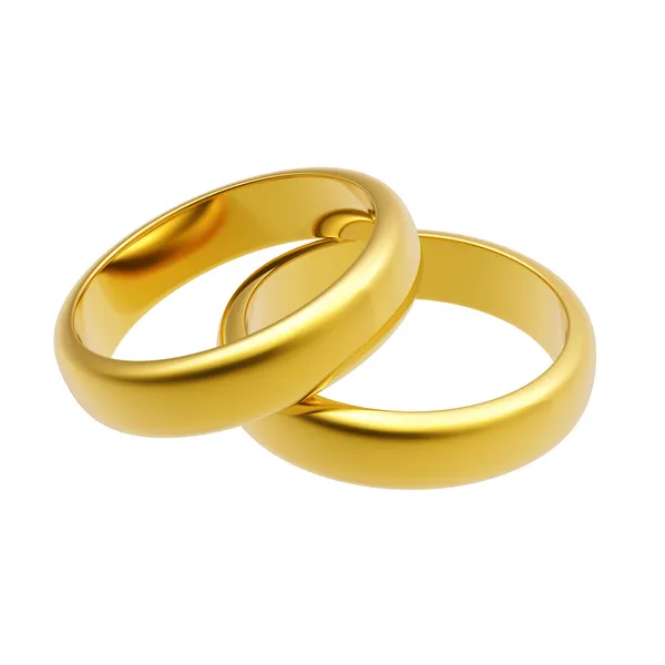 3d 黄金结婚戒指 — 图库照片