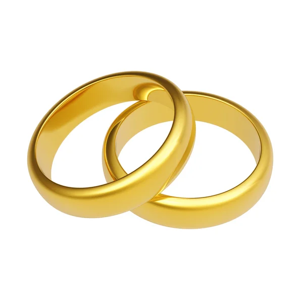 3d gold wedding ring — Stock Photo, Image
