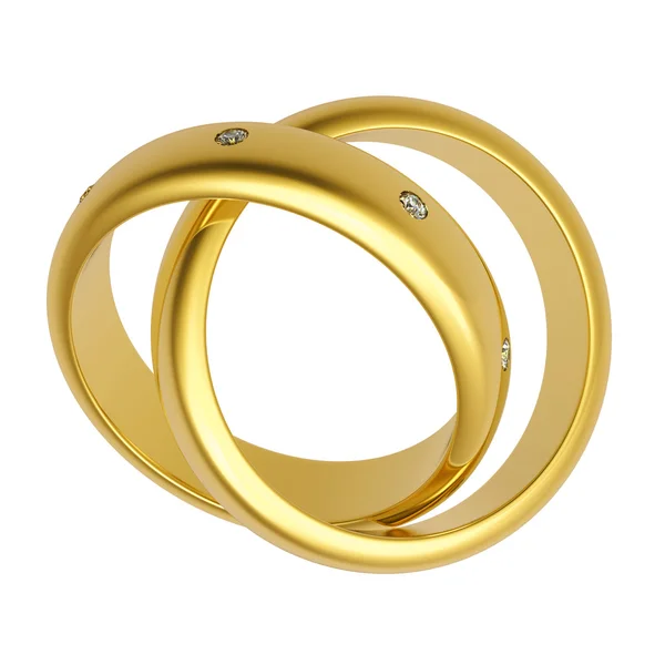3D χρυσό δαχτυλίδι του γάμου — Φωτογραφία Αρχείου