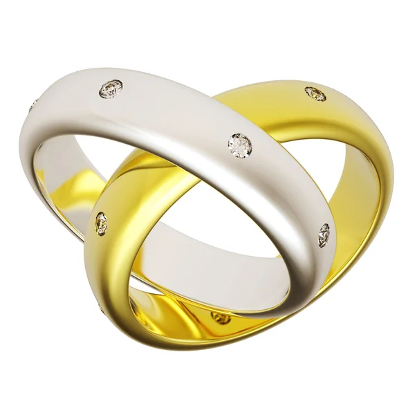 3D gold bröllop ring — Stockfoto