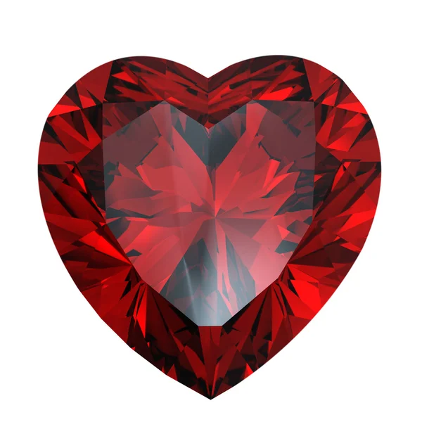 Red heart shaped garnet — Stock Photo, Image