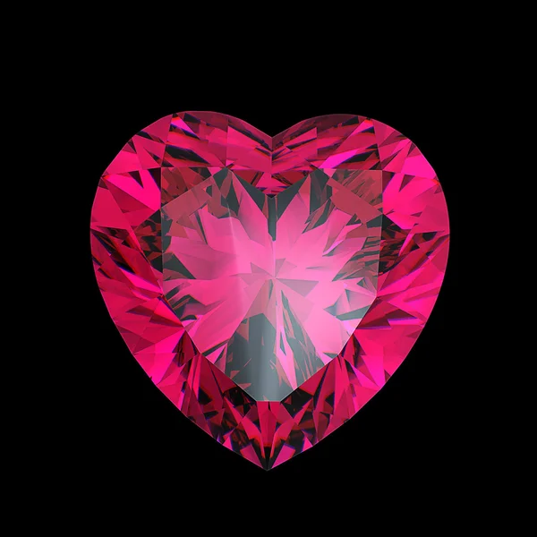 Piros szív alakú Rubin — Stock Fotó
