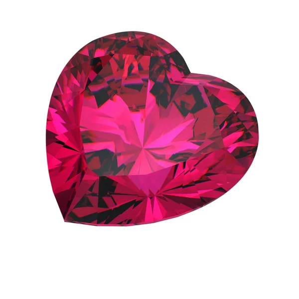 Red heart shaped ruby — Stock Photo, Image