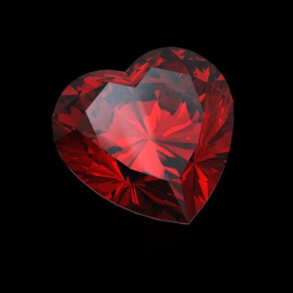 Red heart shaped garnet — Stock Photo, Image